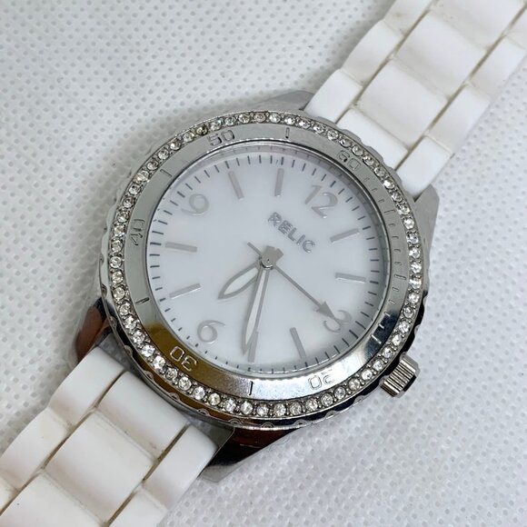 Relic women’s watch 38mm silver tone rhinestones all stainless steel running - Picture 2 of 6